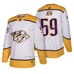 Camiseta Hockey Hombre Autentico Nashville Predators 59 Roman Josi Away 2018 Blanco