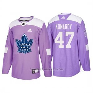 Camiseta Toronto Maple Leafs Leo Komarov Hockey Fights Cancer Violeta