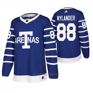Camiseta Hockey Toronto Maple Leafs William Nylander Throwback Autentico Azul