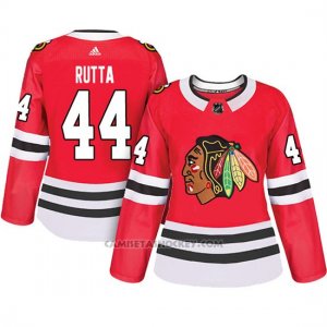 Camiseta Mujer Chicago Blackhawks 44 Jan Rutta Adizero Jugador Home Rojo