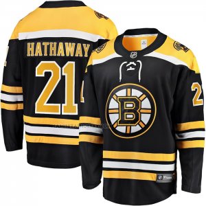 Camiseta Hockey Boston Bruins Garnet Hathaway Primera Breakaway Negro