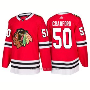 Camiseta Hockey Hombre Male Blackhawks 50 Corey Crawford Home 2018 Rojo