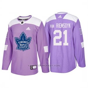 Camiseta Toronto Maple Leafs James Van Riemsdyk Hockey Fights Cancer Violeta
