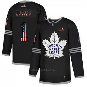 Camiseta Hockey Toronto Maple Leafs Johnny Bower 2020 USA Flag Negro