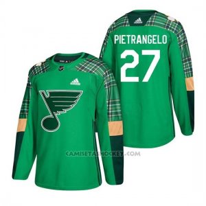 Camiseta St. Louis Blues Alex Pietrangelo 2018 St. Patrick's Day Verde