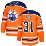 Camiseta Hockey Edmonton Oilers Fuhr Primera Autentico Naranja