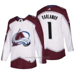 Camiseta Hockey Hombre Colorado Avalanche 1 Semyon Varlamov 2018 Blanco