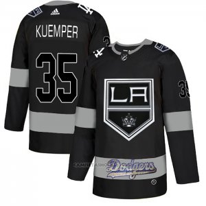 Camiseta Hockey Los Angeles Kings City Joint Name Stitched Kuemper Negro