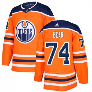 Camiseta Hockey Edmonton Oilers 74 Ethan Bear Primera Autentico Naranja