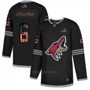 Camiseta Hockey Arizona Coyotes Jakob Chychrun 2020 USA Flag Negro