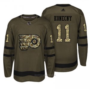 Camiseta Hockey Hombre Philadelphia Flyers 11 Travis Konecny Verde Camo