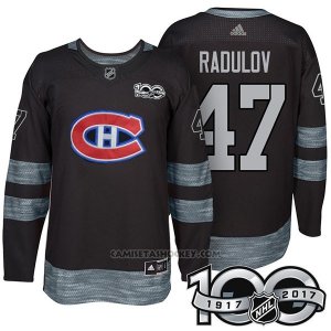 Camiseta Hockey Hombre Montreal Canadiens 47 Alexander Radulov 2017 Centennial Limited Negro