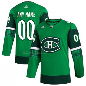 Camiseta Hockey Montreal Canadiens 2023 St. Patrick's Day Autentico Personalizada Verde