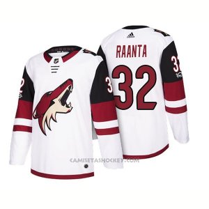 Camiseta Hockey Hombre Arizona Coyotes Antti Raanta 32 2018 Season Centennial Patch Team Road Blanco