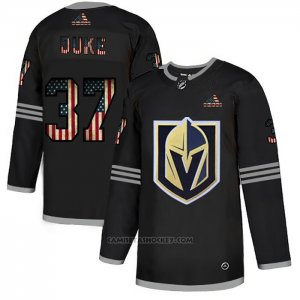 Camiseta Hockey Vegas Golden Knights Reid Duke 2020 USA Flag Negro