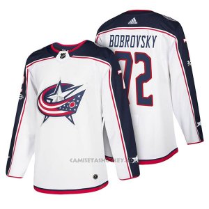 Camiseta Hockey Hombre Columbus Blue Jackets 72 Sergei Bobrovsky 2018 Blanco