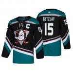 Camiseta Anaheim Ducks Ryan Getzlaf Alternato 25th Aniversario Adidas Autentico Negro