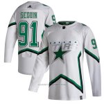 Camiseta Hockey Dallas Stars Tyler Seguin Reverse Retro Autentico 2020 21 Blanco