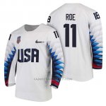 Camiseta USA Team Hockey 2018 Olympic Garrett Roe 2018 Olympic Blanco