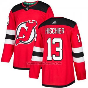 Camiseta Hockey Nino New Jersey Devils 13 Nico Hischier Rojo Home Autentico Stitched