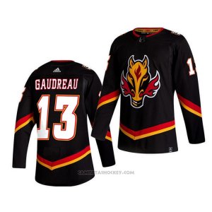 Camiseta Hockey Calgary Flames Johnny Gaudreau Negro