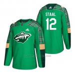 Camiseta Minnesota Wild Eric Staal 2018 St. Patrick's Day Verde