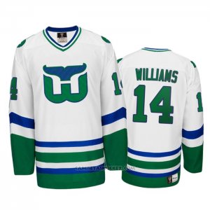 Camiseta Hockey Hartford Whalers Justin Williams Heritage Throwback Blanco