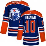 Camiseta Hockey Edmonton Oilers 10 Esa Tikkanen Alterno Autentico Azul