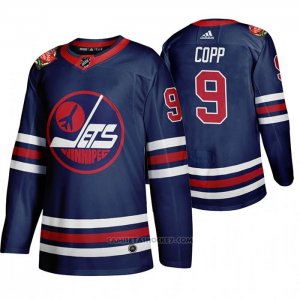 Camiseta Hockey Winnipeg Jets 9 Andrew Copp 2019-20 Heritage Classic Azul