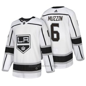 Camiseta Hockey Hombre Autentico Los Angeles Kings 6 Jake Muzzin Away 2018 Blanco