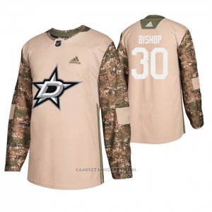 Camiseta Hockey Dallas Stars Ben Bishop Veterans Day Camuflaje