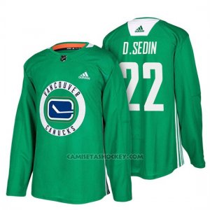 Camiseta Vancouver Canucks Daniel Sedin New Season Practice Verde