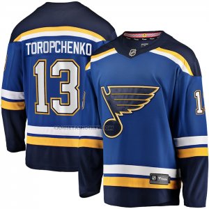 Camiseta Hockey St. Louis Blues Alexey Toropchenko Primera Breakaway Azul