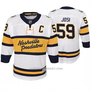 Camiseta Hockey Nino Nashville Predators Roman Josi Replica Jugador 2020 Winter Classic Blanco