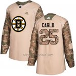 Camiseta Hockey Nino Boston Bruins 25 Brandon Carlo Camo Autentico 2017 Veterans Day Stitched