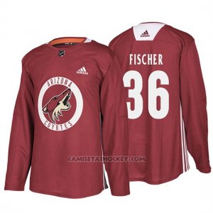 Camiseta Arizona Coyotes Christian Fischer Maroon Practice