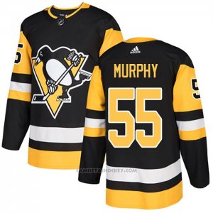 Camiseta Hockey Pittsburgh Penguins 55 Larry Murphy Primera Autentico Negro