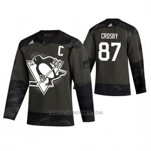 Camiseta Hockey Pittsburgh Penguins Sidney Crosby 2019 Veterans Day Autentico Camuflaje