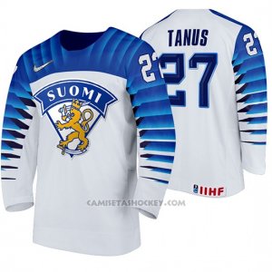 Camiseta Hockey Finlandia Kristian Tanus Home 2020 IIHF World Junior Championship White