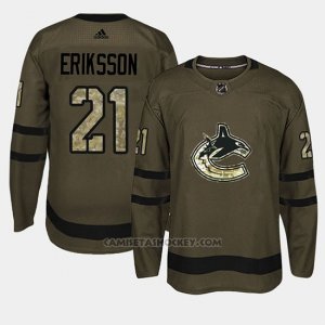 Camiseta Vancouver Canucks Loui Eriksson Camo Salute To Service