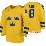Camiseta Hockey Suecia Robert Hagg Home 2020 IIHF World Amarillo