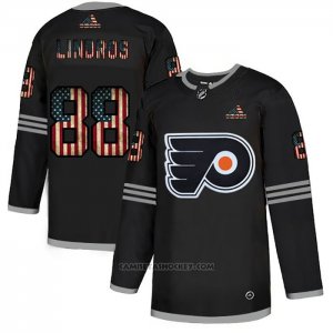 Camiseta Hockey Philadelphia Flyers Eric Lindros 2020 USA Flag Negro
