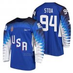 Camiseta USA Team Hockey 2018 Olympic Ryan Stoa Blue 2018 Olympic