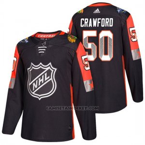 Camiseta Chicago Blackhawks Corey Crawford Nhl 2018 All Star Negro