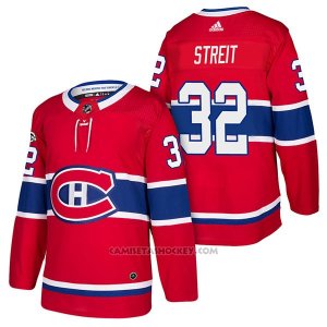 Camiseta Hockey Hombre Autentico Montreal Canadiens 32 Mark Streit Home 2018 Rojo