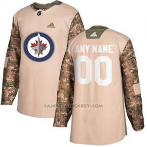 Camiseta Hockey Hombre Winnipeg Jets Camo Autentico 2017 Veterans Day Stitched Personalizada