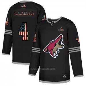 Camiseta Hockey Arizona Coyotes Niklas Hjalmarsson 2020 USA Flag Negro