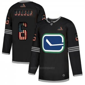 Camiseta Hockey Vancouver Canucks Brock Boeser 2020 USA Flag Negro