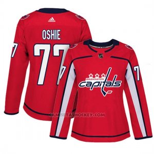 Camiseta Mujer Washington Capitals 77 T.j. Oshie Adizero Jugador Home Rojo