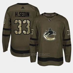 Camiseta Vancouver Canucks Henrik Sedin Camo Salute To Service